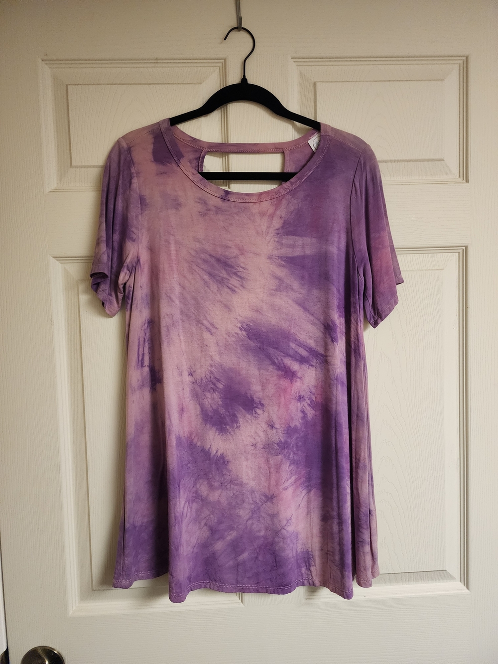 Purple Tie-Dye Women's Short Sleeve Top